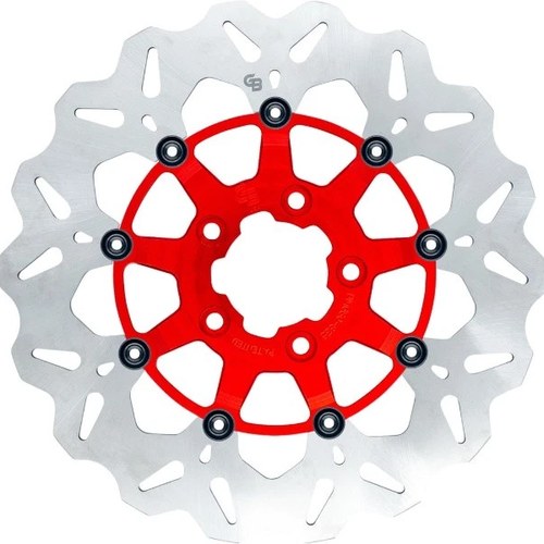 GBrakes Floating Wave Brake Rotor 11.5" Front Red #GBDU019 Harley Davidson
