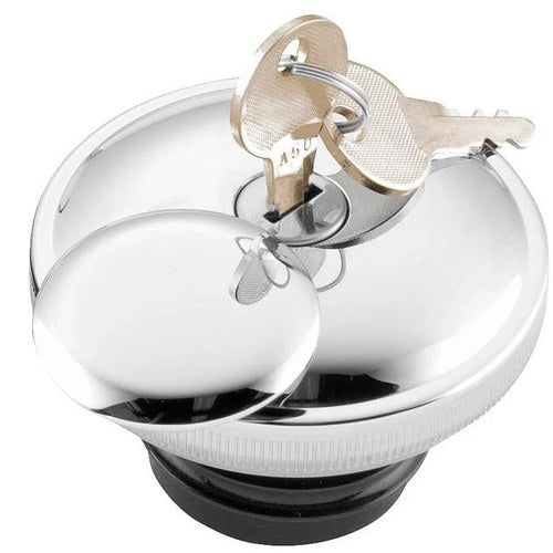 Biker's Choice Lockable Gas Cap With Key Non-Vented Chrome #012145