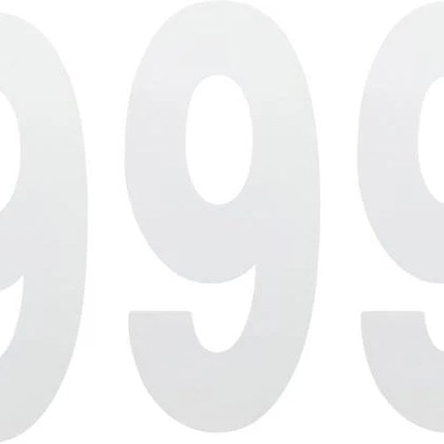 Factory Effex Standard Number Plate Number 8" #9 White 3-Pack