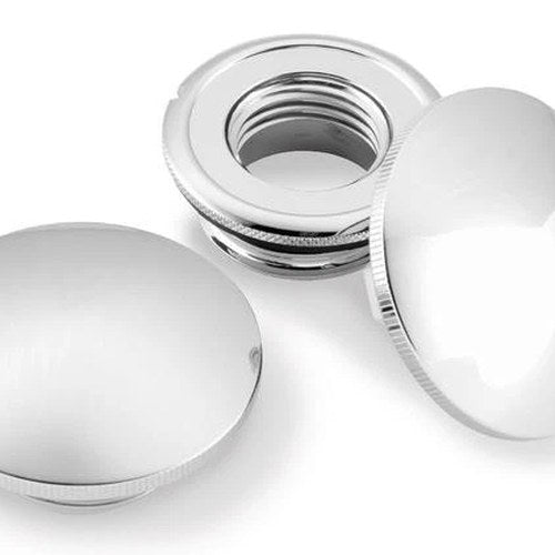 Biker's Choice Essential Gas Cap Set Chrome #012026 Harley Davidson