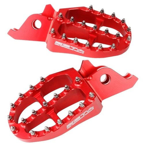 Zeta Aluminum Footpegs Red #ZE93-1022 fits Honda