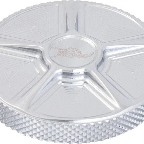 Ken's Factory Next Level Five Ratchet Left Hand/Non-Vented Gas Cap Chrome For M8