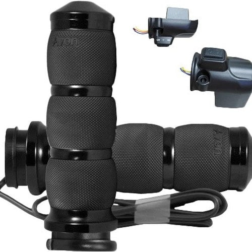 Avon Air Cushion Heated Grips Tbw 1" Black #AIR-91-F24-HT Harley Davidson