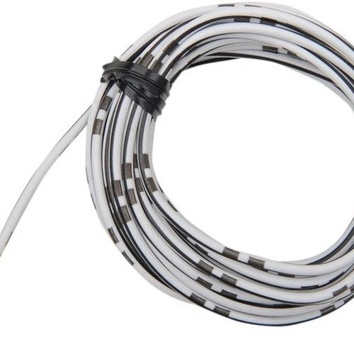 Shindy 14A Motorcycle Wiring 13 ft. Spool White with Black Tracer