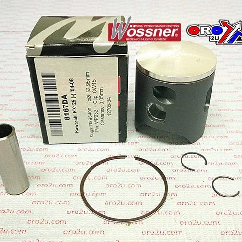 Piston Kit 04-09 KX125 54.00 B Wossner 8167DB Kawasaki MX