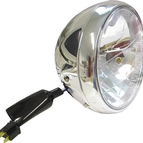Headlight Round Chrome Complete Universal 7"Clear Glass