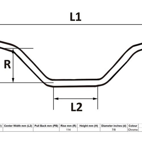 Handlebars Chrome 4.50' Rise OE style fitted to For Suzuki GT750