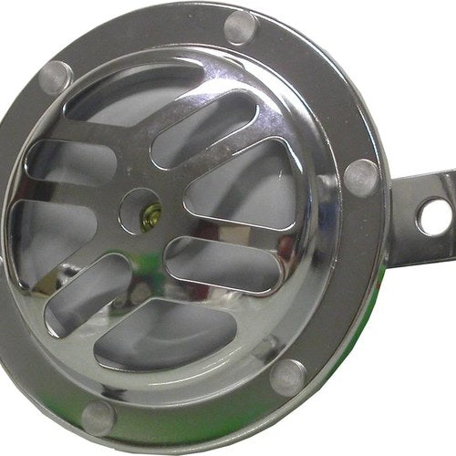 Horn 12 Volt AC Chrome OD 100mm (116dB) 12V