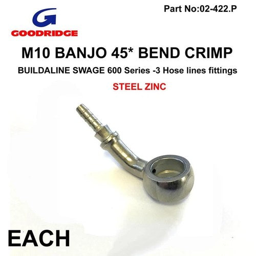 Banjo 45* Crimp Swage Plated, Goodridge S5094-03Z1, Buildaline Series -3