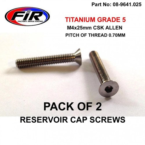 Titanium Csk Allen M4x25mm, Reservoir Cap Screws x 2, / Countersunk