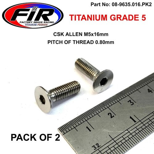 Titanium Csk Allen M5X16mm, Titanium Grade 5 / PK 2