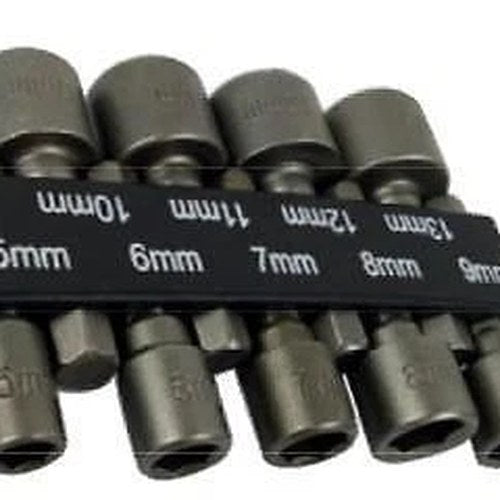 9PCS Nut Hex Socket Driver Set, 5mm - 13mm / Drill / Screwdriver