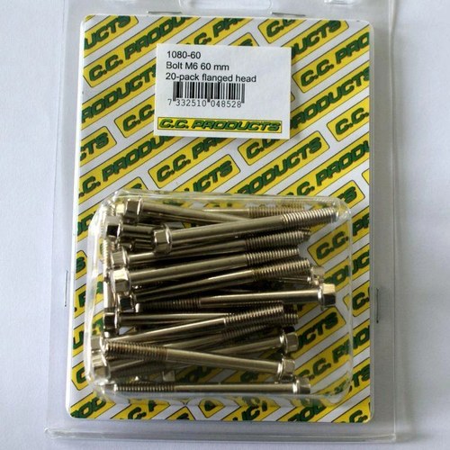 M6 x 60mm Flange Bolt, Pack OF 20, 8mm Hex