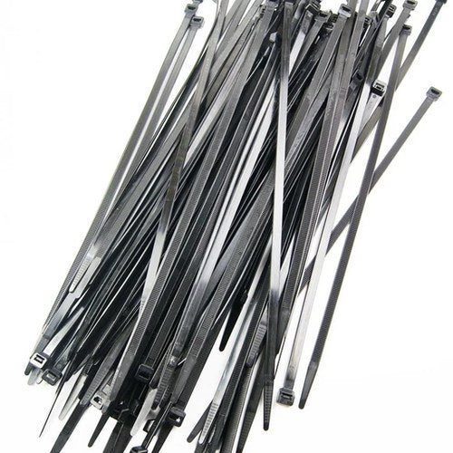 Nylon Cable Zip Ties - Black, 370mm x 7.6mm - Pack OF 100