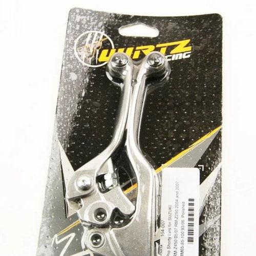 Lever Blade Set Suzuki RM-Z250/450 05-22 Shorty, Wirtz 164-007