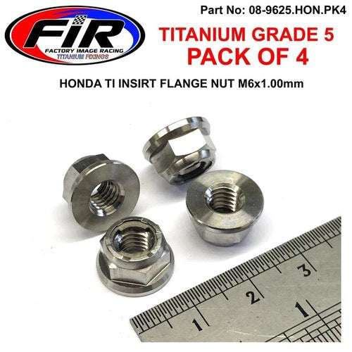 Titanium GR5 M6X1.00mm Nut, TI Insert Flange / Grade 5 / Each
