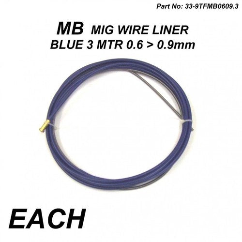MB Mig Wire Liner 0.6 0.9mm, Blue 3 Meter Liner