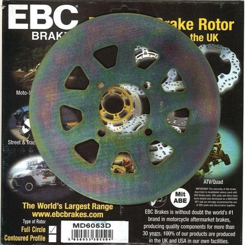 Disc Brake Rear Yamaha YFM350FX 95-05, YFZ350 Banshee 88-01 Ebc, Ebc MD6053D