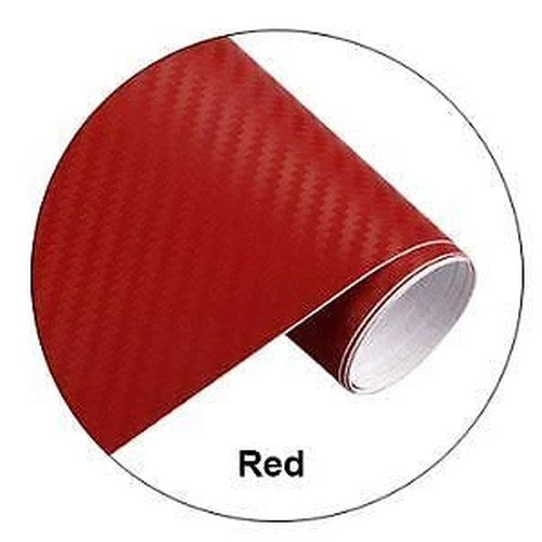 Red Carbon Fiber Decal Sheet 30x127cm, 3D Fiber Vinyl