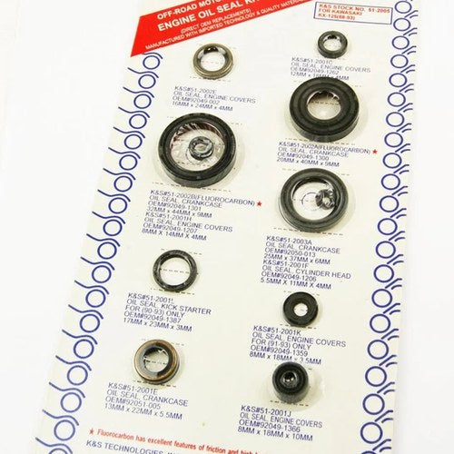 K&S Oil Seal Set KX125 1988-1993, 11PCS