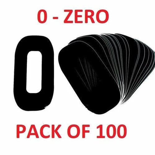 Black Vinyl 15cm 6" Race Numbers - 0 Zero - Pack OF 100