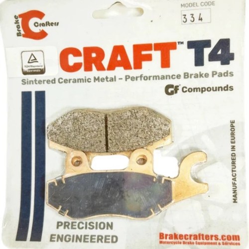 Craft T4-334 Motorcycle Brake Pads (EBC equivalent FA228HH)