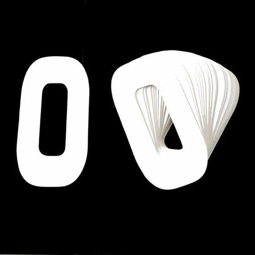 White 6" Race Numbers - 0 Zero, X25, Vinyl Sticker
