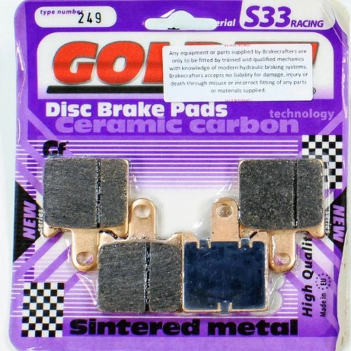 Brake Pads Racing Ceramic Carbon Goldfren S33-249 (EBC FA417/4HH) for select Ka