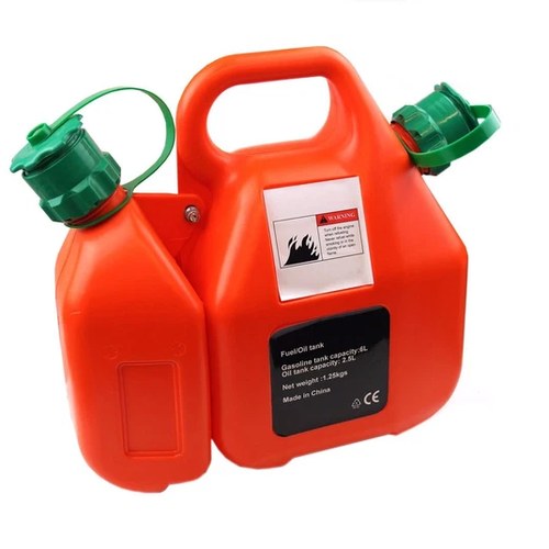 Dual Fuel Can 2LT/5LT, For use with 2 stroke strimmers, chainsaws
