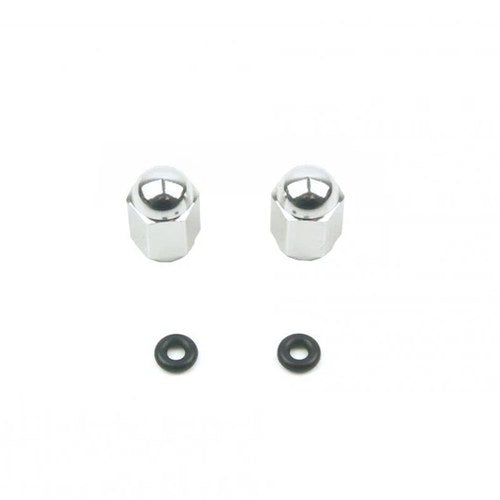 Alloy Valve Cap Set Silver Pair