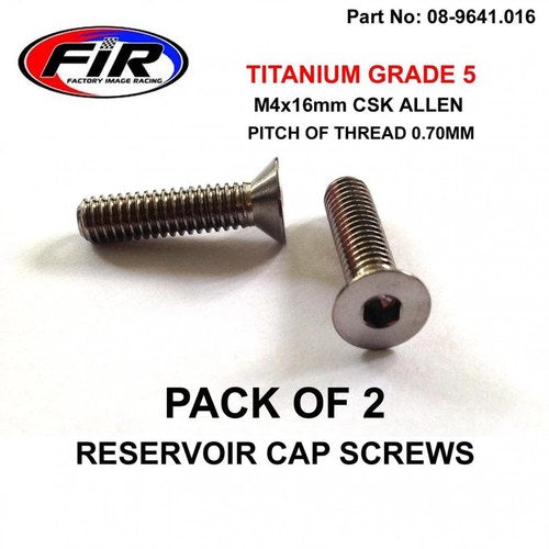 Titanium Csk Allen M4x16mm, Reservoir Cap Screws x 2, / Countersunk
