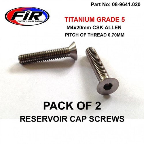 Titanium Csk Allen M4x20mm, Reservoir Cap Screws x 2, / Countersunk