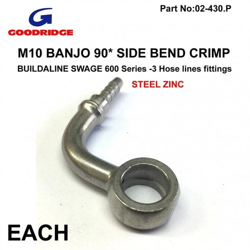 Banjo 90* Side EX Swage Plated, Buildaline 600 Series -3, Goodridge S5099S-03Z1