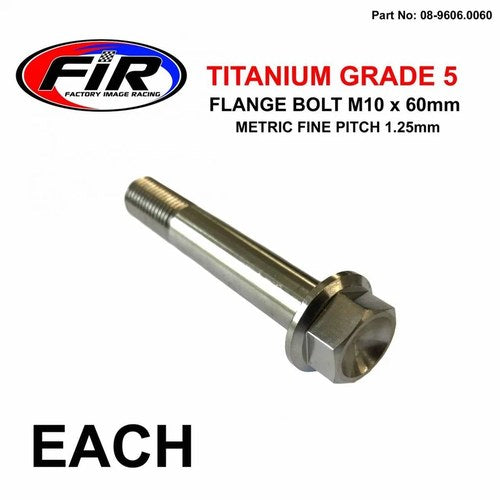 Titanium GR5 Bolt M10 x 60mm Each, Metric Fine 1.25mm / Grade 5