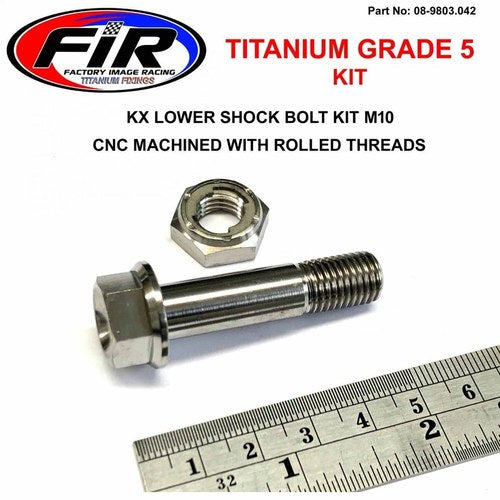 KX Lower Shock Bolt Kit M10, 42mm / KX125 KXF250, 92150-1571, 92210-1184