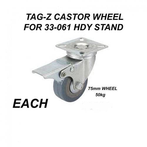 Castor Swivle Wheel Each 50kg, 75MM Wheel With Brake