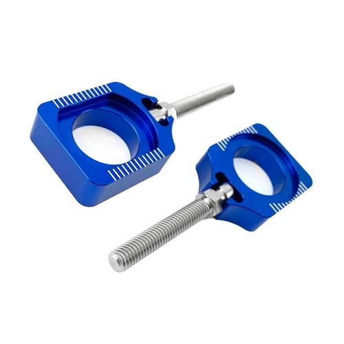 Chain Adjuster Axle Blocks & Adjuster Yamaha YZ250F 12-20, YZ450F 10-20, Blue