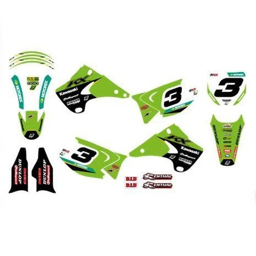 Kawasaki KX125/250 2003-2008 Monster Energy Full Decal Kit, Blackbird