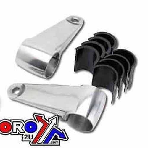 Heavy Duty Polished Headlight Bracket With Shims, Sold in pairs