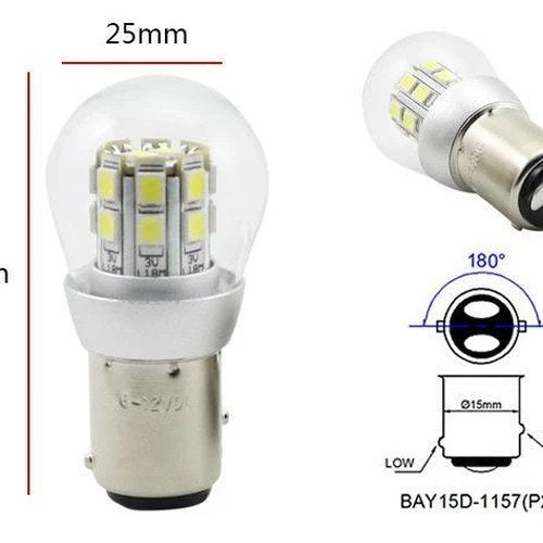 LED STOP-TAIL Bulb 6V/12V 21W/5W Each BAY15D-1157