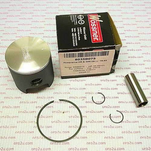 Wossner 55.94mm Piston Kit Husqvarna CR125 76-83, WR125 76-83