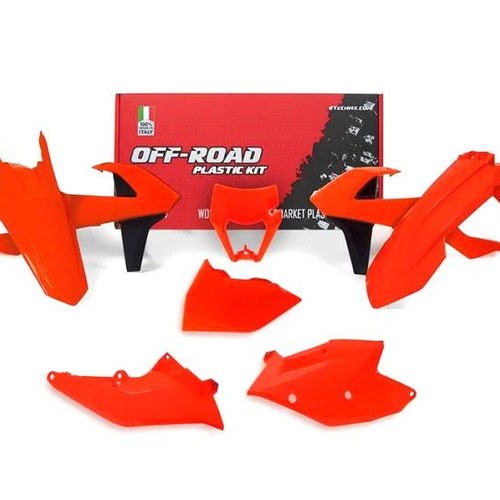 R-TECH Neon Orange Plastic KIT/6 KTM EXC/EXC-F 250-500 17-19, XC-W 125/150 17-19