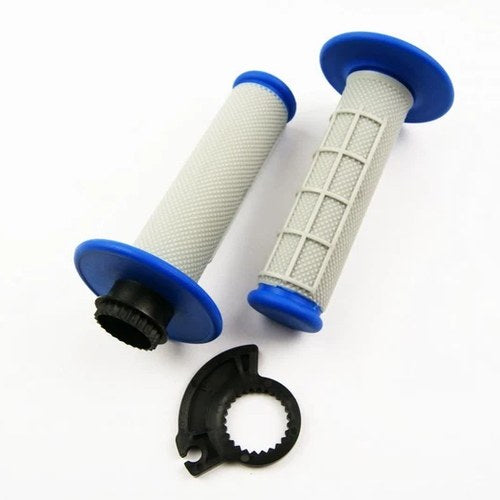 Fir GREY/BLUE Soft Half Waffle Lock ON Grip Set 2T Husqvarna TE125-300 2014-2016