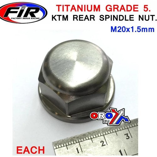 KTM Husqvarna Rear Spindle Nut M20x1.5, Titanium Grade 5, Each, OEM 50310099000