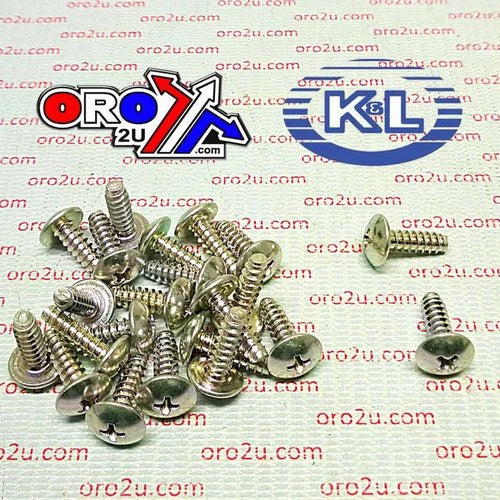 OEM Self Tapping Screws 5x16 (25PK), Silver, Hon, Kaw, Yam, Suz, 92172-0482