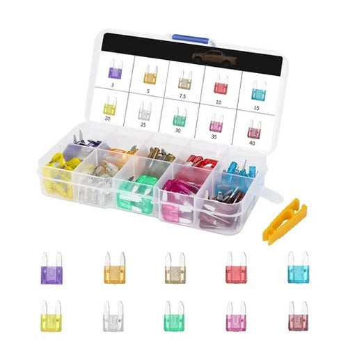 100PCS Mini Fuse Blade Set 2A/3A/5A/7.5A/10A/15A/20A/25A/30A/35A