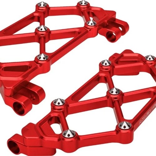 Arlen Ness Mini Diamond Driver Floorboards Red #410-049 Harley Davidson