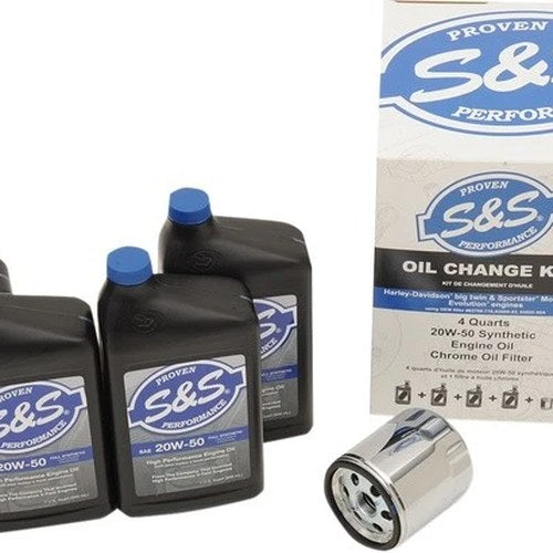 S&S Oil Change Kit With Chrome Filter #153965 Harley Davidson
