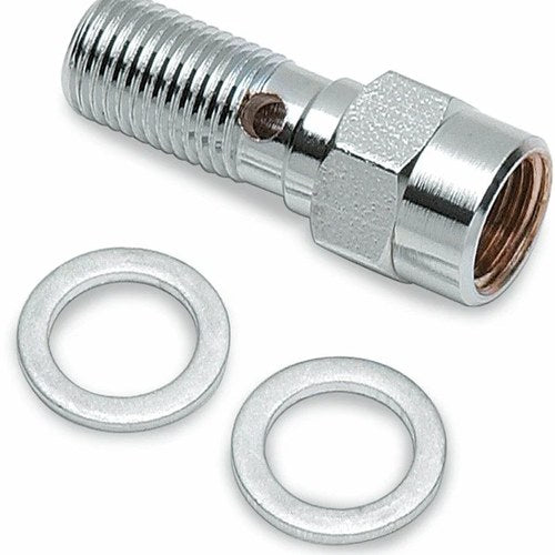 DS 3/8"-24 Banjo Bolt with Brake Light Switch Hole Chrome