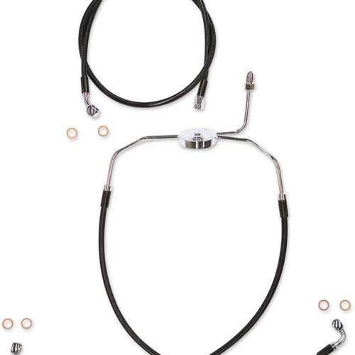 Magnum Alt Length XR Non-ABS Comp. Front Brake Line Kit 25" Blk/Chr #SBC1304-25